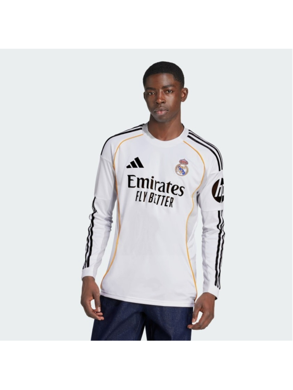 Adidas Real Madrid 25/26 Long Sleeve White Men's Size Large Home Jersey JN8884